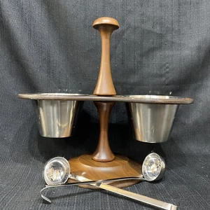 Vintage Margaret Studios NC Walnuss Nuss/Dip Soßenschale Set Made in Norway MCM - Bild 1 von 7