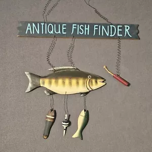 Antik Fischfinder Hüttenschild Dynamit lustig Angeln Angler Volkskunst skurril - Bild 1 von 9
