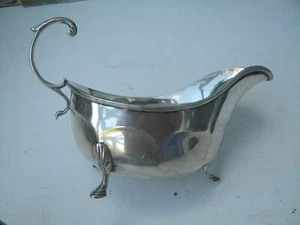 Birmingham 1921 Salsa Argento Sterling / Barca su Grasso Decorazione Foglie Acanthus - Foto 1 di 6