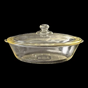 Vintage McKee Glass Glasbake #225 1-Qt Oval Clear Casserole w/ #235 Lid - Picture 1 of 15