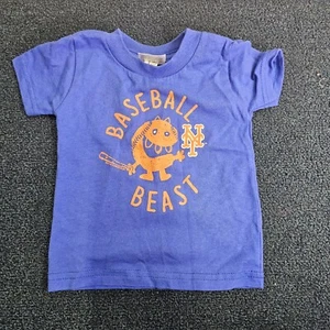 New York Mets Soft As Grape Baby Infant T-Shirt 12m Blue Baseball Beast P8a - Picture 1 of 6