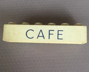 Lego 1x6 Brick White Cafe #2 - Picture 1 of 4