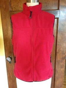 LL Bean Women's M Red Wind Resistant Fleece Vest - Picture 1 of 6