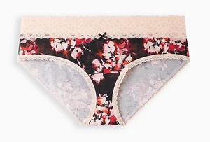 Torrid Hipster Pink Black Flower Lace Panty Underwear 2 NWT - Picture 1 of 3