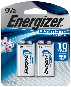2 Pack Energizer 9 Volt 9V Ultimate Lithium Battery Exp. 202 - Picture 1 of 1