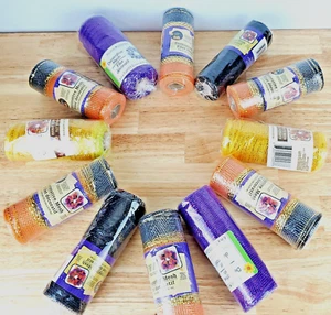 Deco Mesh Ribbon Lot of 12 Halloween Purple Black Gold Orange 6"x5 yd Rolls - Picture 1 of 5