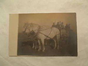 RPPC Horse and Wagon Team Children Real Photo Postcard - Picture 1 of 2