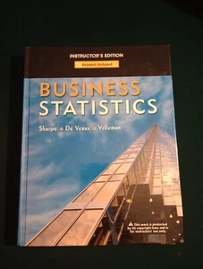 Business Statistics by De Veaux, Sharpe, Velleman/INSTRUCTOR'S EDITION 2010 + CD - Picture 1 of 12