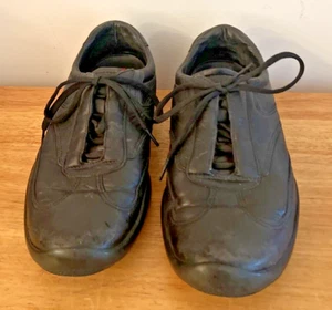 Prada Men's E0945 America's Cup Black Leather Trainer Sneaker Size 8-Preowned - Picture 1 of 10