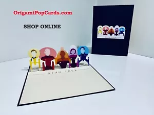 Origami Pop Cards STAR TREK 3D Thank You Pop Up Greeting Cards With Love - Picture 1 of 9
