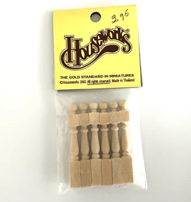 Dollhouse miniature H7012 Newel Post 6pcs Houseworks NEW - Image 1 of 4