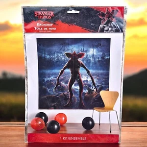 STRANGER THINGS Backdrop Demogorgon Themed Halloween Birthday Party Photo Wall - Picture 1 of 4