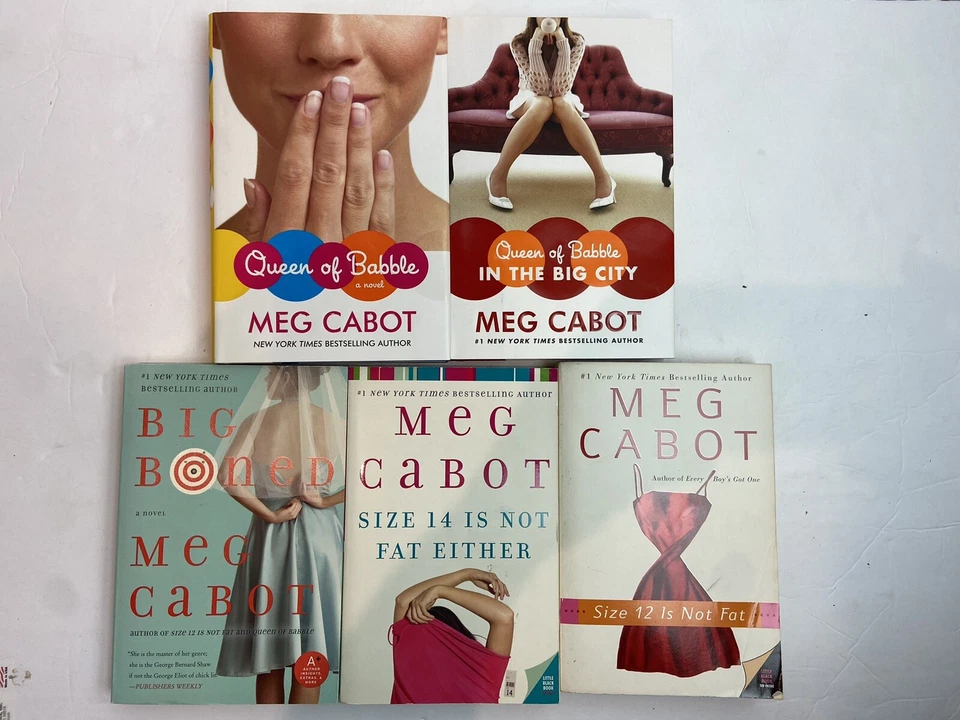 Meg Cabot Queen Of Babble Big Boned Size 14 Is Not Fat Book Lot Of 5 (2-HC, 3PB) - Image 1 of 4