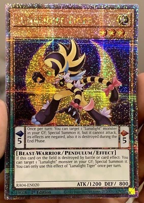 Yugioh Lunalight Tiger RA04-EN020 Quarter Century Secret Rare 1st Ed NM w/Track - Image 1 of 4