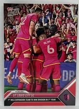 2023 Topps Now MLS #210 St. Louis City SC Wins Division RED Parallel 01/10