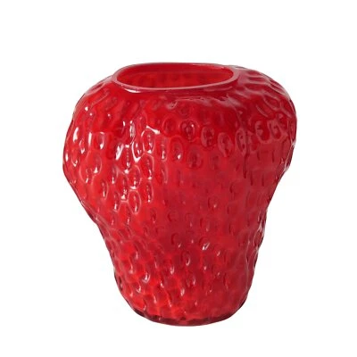 Erdbeervase Dekoration Senga aus Glas in Erdbeerform rot, von Boltze, Höhe 20 cm - Bild 1 von 4