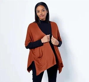Susan Graver Weekend Reg Jersey Strick Relaxed Cardigan Spiced Mokka M A399656 - Bild 1 von 5