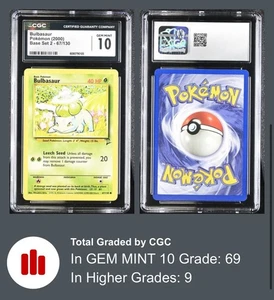 Bulbasaur 67/130 Base Set 2 Regular 2000 CGC 10 GEMA COMO NUEVO - Imagen 1 de 3