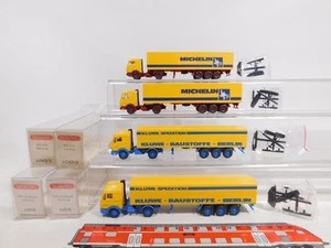 4X Wiking H0 1:87 LKW MB: 25 515 Kluwe + 24 542/2 Michelin Mint + Box #CZ78-0,5 - Foto 1 di 5