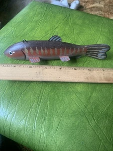Vintage wooden ice spearing fish decoy Folk Art Minnesota Wisconsin Michigan - Picture 1 of 11