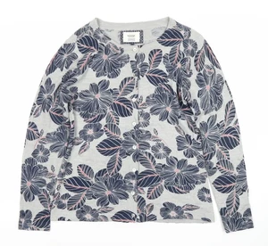 Maine New England Women's Grey Floral Cardigan, Size 14 - Picture 1 of 12