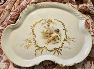 Limoges Cherub Kommode Tablett antik verziert Waschtischplatte niedliche Engel KOSTENLOSER US-VERSAND - Bild 1 von 17