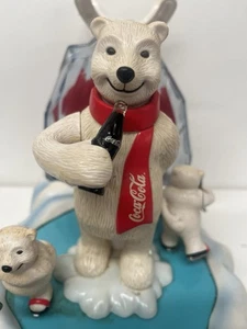 Coca-Cola Animated Musical Lightup Telephone Polar Bear Ice Skating. Works! - Picture 1 of 10
