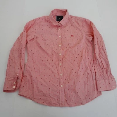 CREWWEAR Camisa 12 Rojo Mujer Abotonada 100% Algodón Lunares Rayas - Imagen 1 de 4