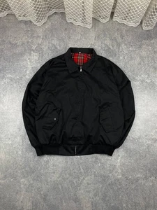 HARRINGTON JACKET MENS CLASSIC RETRO FLANNEL  Size M Black - Picture 1 of 8