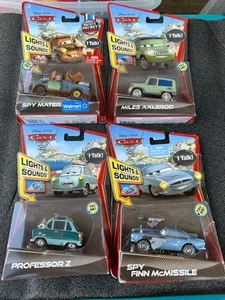 Disney PIXAR CARS Lights & Sounds Finn, Miles, Spy Mater, Professor Z, Sealed! - Picture 1 of 7