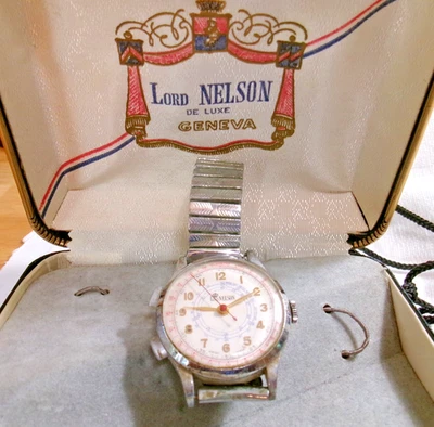 Vtg Lord Nelson Telemetre Fonteinjectee MEN'S WATCH Swiss Made Silver Tone Works - Image 1 of 4