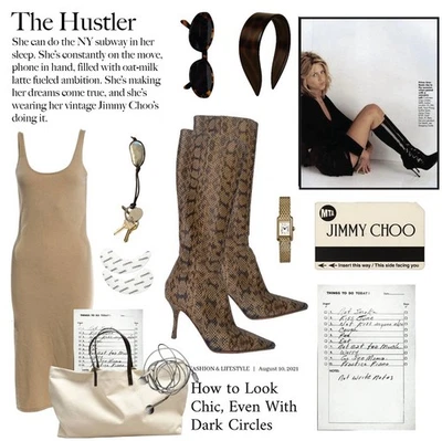 Jimmy Choo Botas Tacones Marrón Rodilla Piel Serpiente Talla 37 EU De Colección 2001 Foto 1 de 4