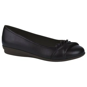 Grosby Evie Navy Closed Toe Wedges Womens Work Casual Shoes Ladies Flats - Picture 1 of 3