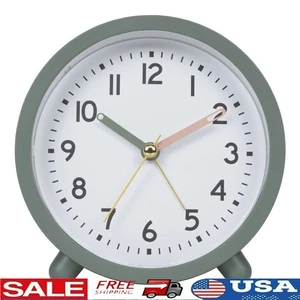 Analog Alarm Clock W/ Snooze Function Compact Design Battery Operated Backlight - Picture 1 of 11