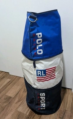 Bolso de Lona Vintage Años 90 Polo Deportivo Ralph Lauren Gimnasio Pista Bandera de EE. UU. Tri Color Foto 1 de 4