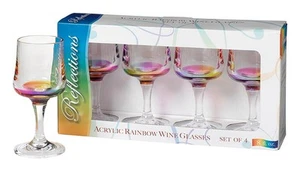 Merritt International Acrylic Rainbow Reflection Wine Glasses - Set of 4 (8 O... - Picture 1 of 1