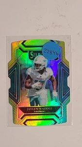 2021 Panini Select - Club Level Jaylen Waddle #248 Green & Yellow Prizm Die-Cut - Bild 1 von 1