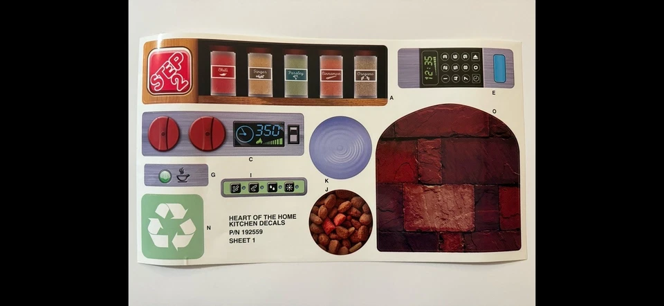 ¡Nuevo! Paso 2 CORAZÓN DEL HOGAR Cocina Repuesto Calcomanías Pegatinas Foto 1 de 1