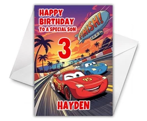 Tarjeta de cumpleaños personalizada Disney's Cars - Tarjeta de cumpleaños Disney's Cars - D2 - Imagen 1 de 3