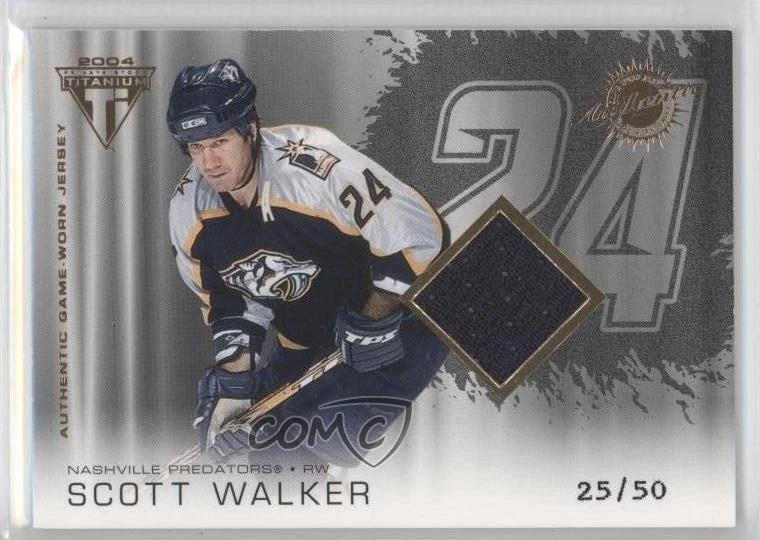 2003-04 Pacific Private Stock Titanium Hobby Jersey Number /50 Scott Walker #165 - Image 1 of 2