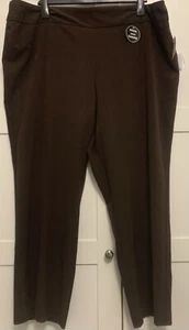 Women's Brown Jersey Trousers with Tummy Control Size UK 42W 29L Dressbarn - Picture 1 of 6