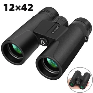 High Power 12 X 42 Binoculars Center Focus Compact Binocular For Birding Hunting - Picture 1 of 9