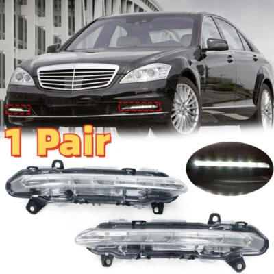 Left+Right Fog Lights Daytime Running Lamps For Mercedes BENZ S-Class W221 09-13 - Image 1 of 4