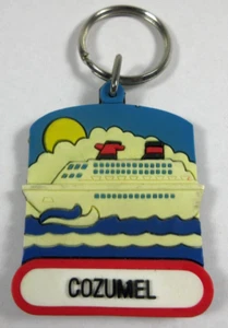 Vintage Cozumel Mexiko Karibik Kreuzfahrtschiff Souvenir Gummi Schlüsselanhänger Reise - Bild 1 von 5