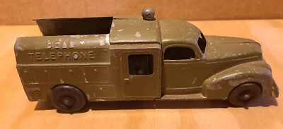 Hubley Kiddie Bell Telephone Truck # 478 Army Green - Image 1 of 4