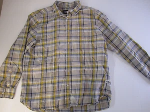 The North Face Multi-Color Yellow Gray Blue Plaid Check Shirt Men's XL X-Large - Picture 1 of 8