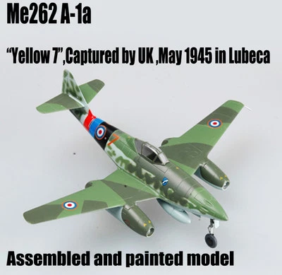 WW2 German Me 262 A-1a yellow 7 UK captured plane aircraft finished Easy model - Image 1 of 4