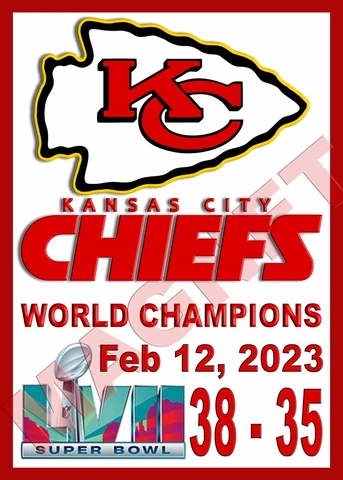 2023 KANSAS CITY KC CHIEFS CHAMPIONS NFL SUPER BOWL FRIDGE MAGNET 2.5"X3.5' Cover