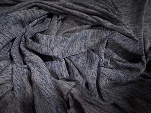 Power Mesh Net Stretch Spandex Fabric, Per Metre - Treebark Slub Print - Indigo - Picture 1 of 3