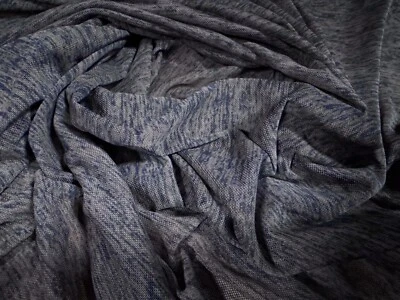 Power Mesh Net Stretch Spandex Fabric, Per Metre - Treebark Slub Print - Indigo - Image 1 of 3